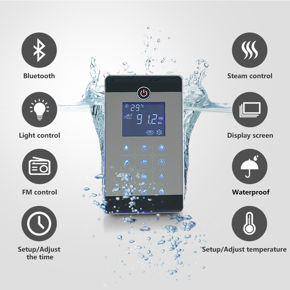 6 KW Steam Generator for Sauna--Bluetooth Sauna Panel,Self-Draining and Waterproof Programmable Controls,Stainless Steel