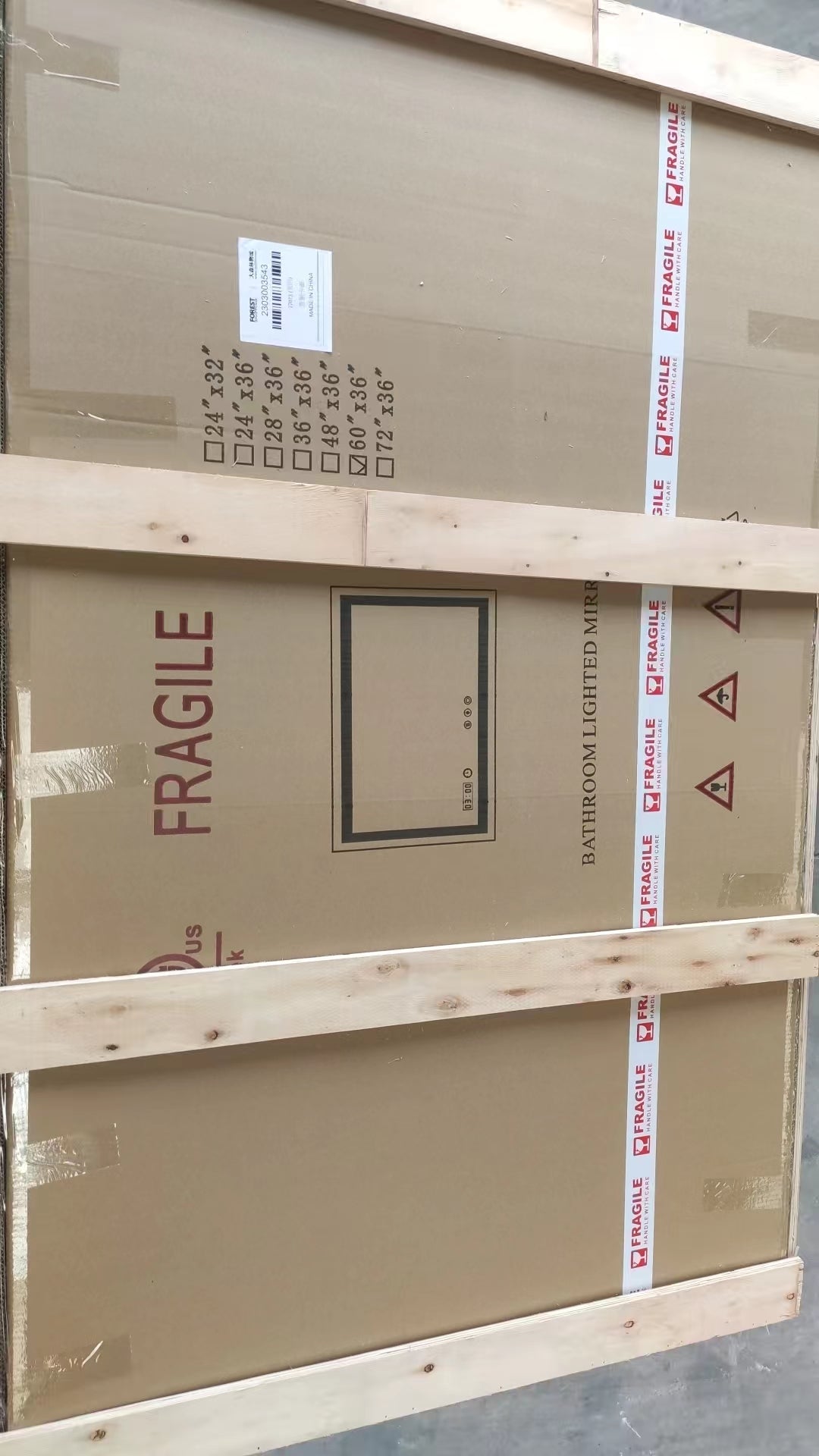 60"*36"LED Wall Mounted Backlit Vanity Framed Bathroom LED Lighted Mirror With Clock