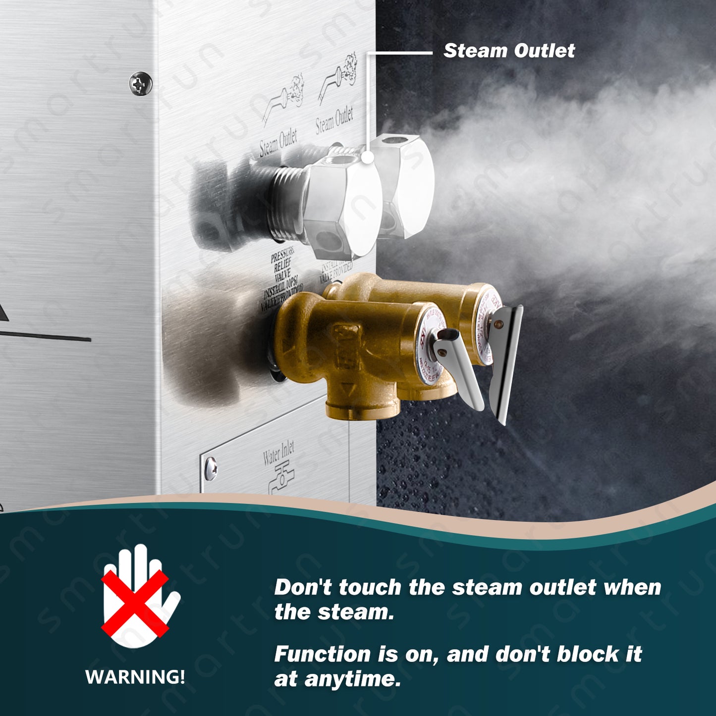 Auto Drain Steam-7.5kwD Steam Shower System for SPA, Luxury Steam Generator with Touch Screen Bluetooth in Polished Chrome with Dual Control Panel for Bathroom