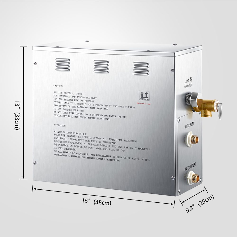 7.5 KW Sauna Steam Generator, Bathrom Steam Bath Generator for Home SPA(Steam Machine, Control Panel, Light Wire,Sensor Holder, Steam Outlet, Pressure Release Vavle)