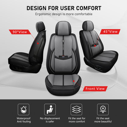 Kivaguru Universal Leather Car Seat Covers with Non-Slip Backrest Protection