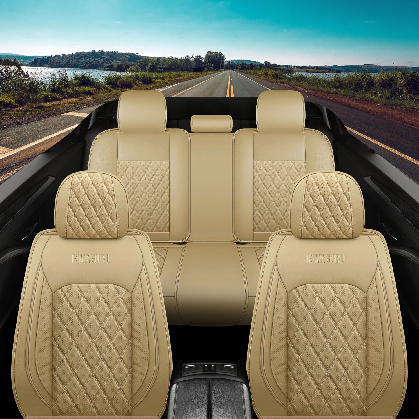 Kivaguru Car Seat Covers - Universal Non-Slip Cushion Protectors
