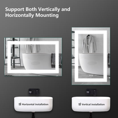 HILTON24"X36"D-Square Wall Mounted Backlit LED Mirror