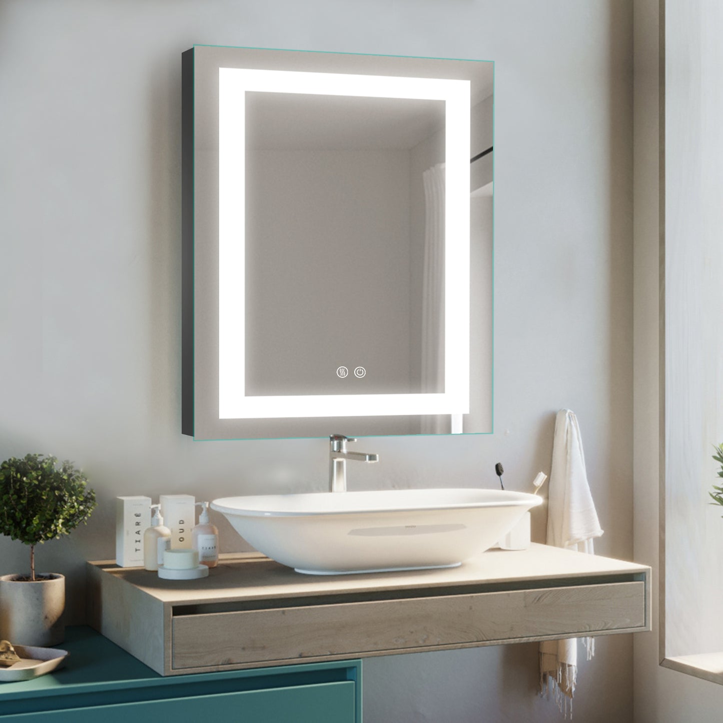 HILTON28"X36"D-Square Wall Mounted Backlit LED Mirror