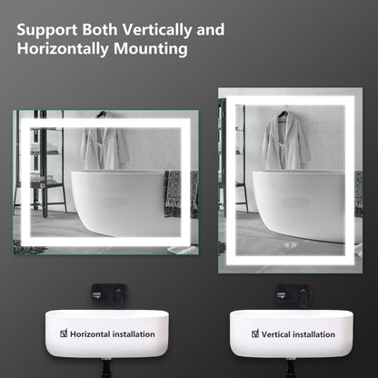 HILTON28"X36"D-Square Wall Mounted Backlit LED Mirror