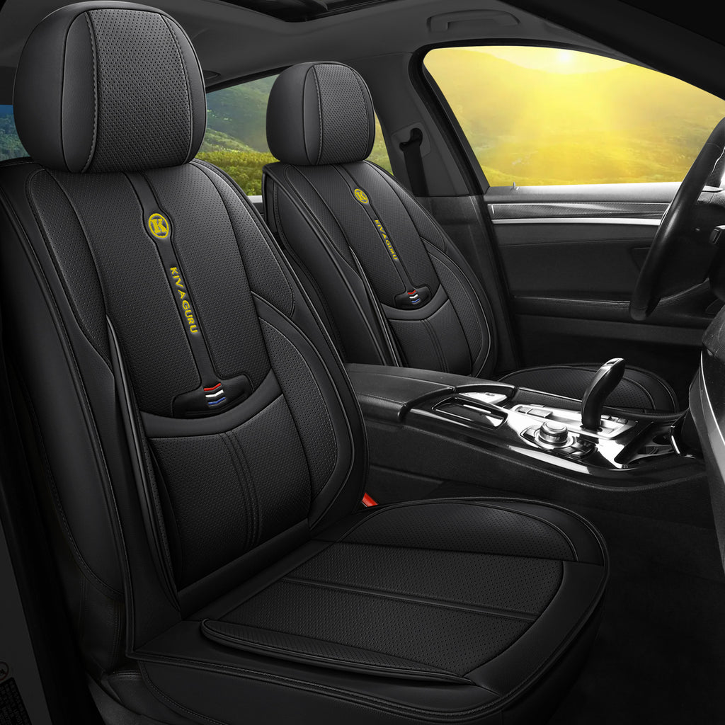 Kivaguru Universal Leather Car Seat Covers with Non-Slip Backrest