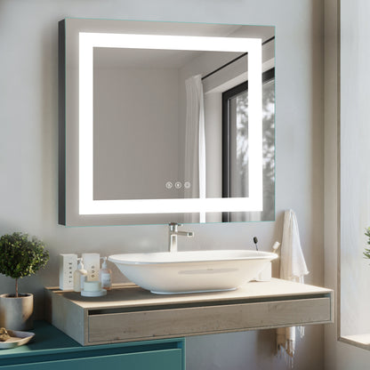 HILTON36"X36"T-LED Lighted Bathroom Makeup Mirror