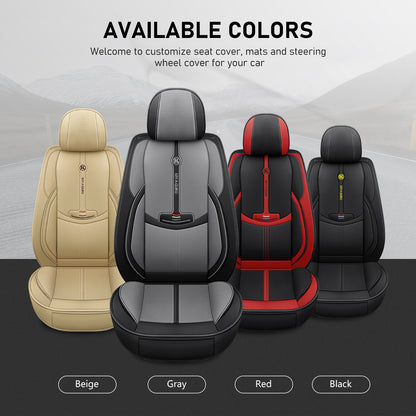 Kivaguru Universal Leather Car Seat Covers with Non-Slip Backrest Protection