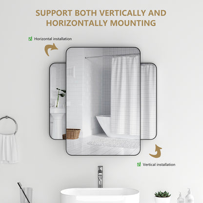 18*48 Framed Bathroom Mirror, Rectangular Mirror With Horizontal Or Vertical Wall Mounted Design