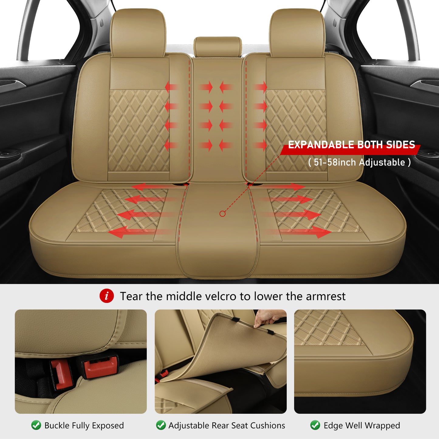 Kivaguru Car Seat Covers - Universal Non-Slip Cushion Protectors