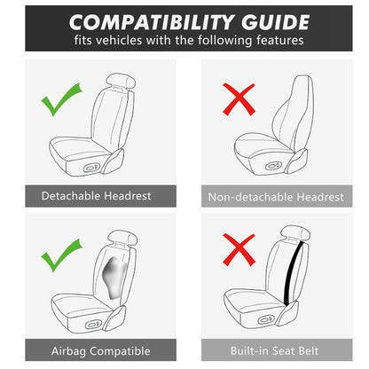 Kivaguru Universal Leather Car Seat Covers with Non-Slip Backrest Protection