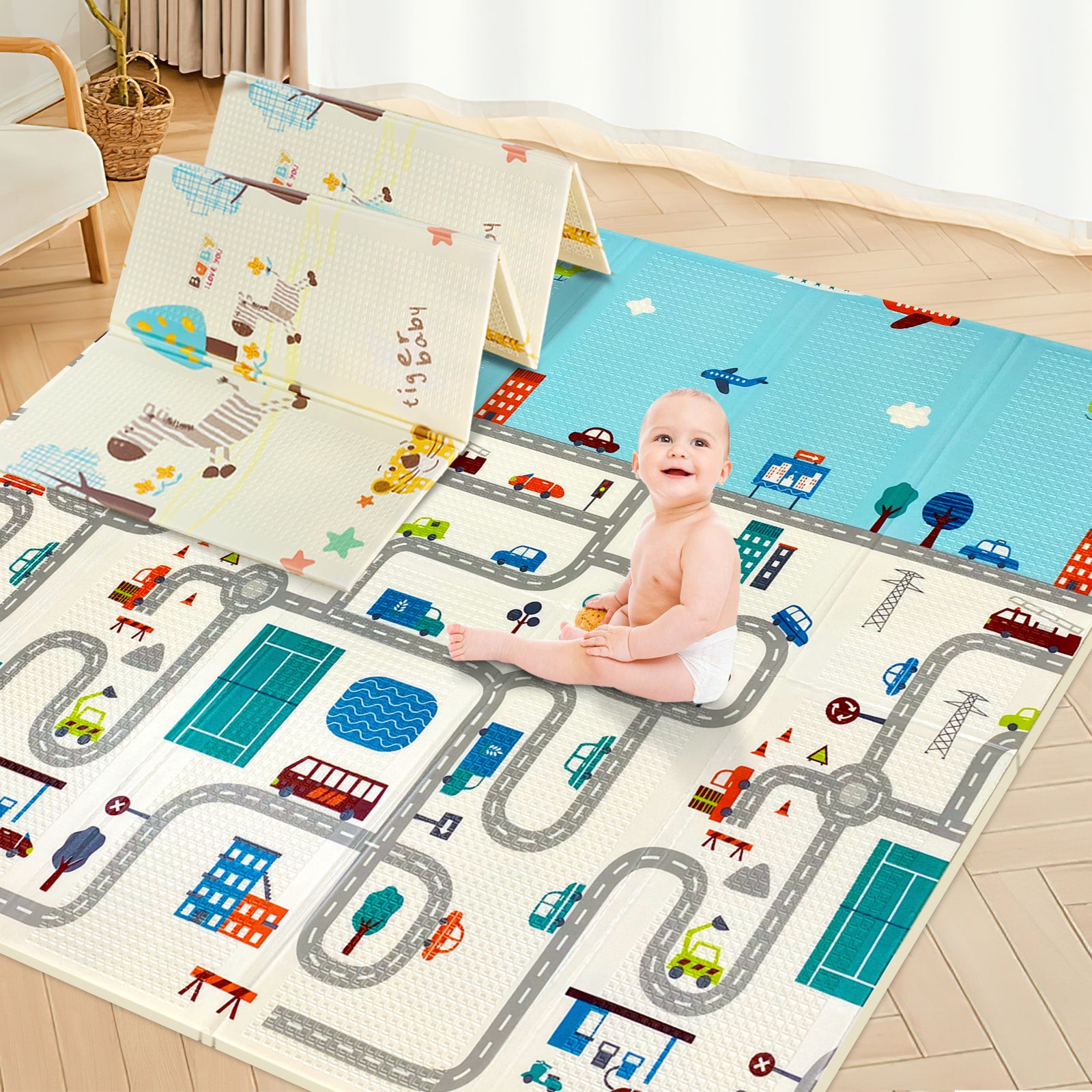 Baby Products Online - Waterproof Baby Play Mat Xpe Soft Floor Folding  Carpet Crawling Carpet Activity Carpet For Child Folding Blanket Play  Blanket Play Toys - Kideno