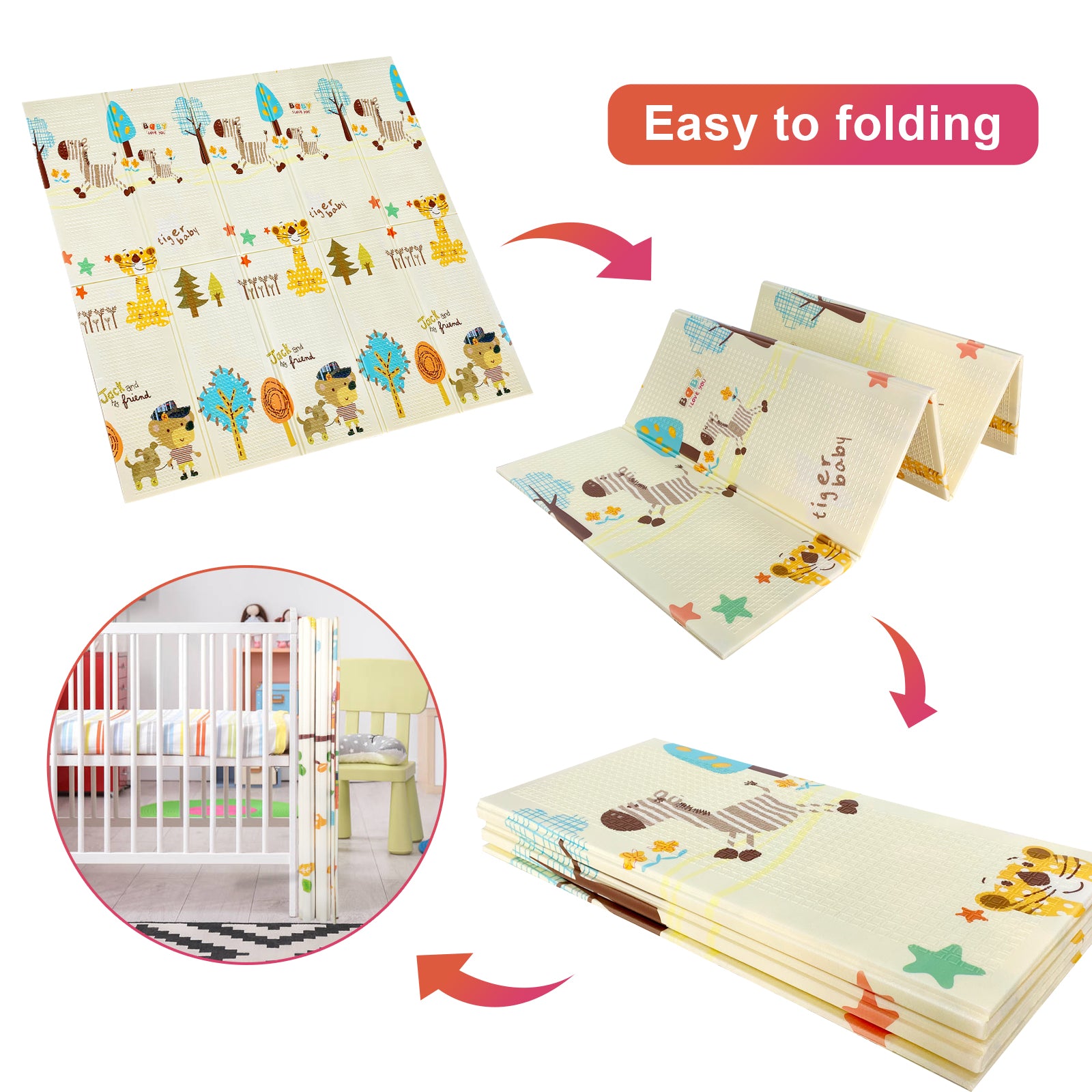 Baby Products Online - Waterproof Baby Play Mat Xpe Soft Floor Folding  Carpet Crawling Carpet Activity Carpet For Child Folding Blanket Play  Blanket Play Toys - Kideno