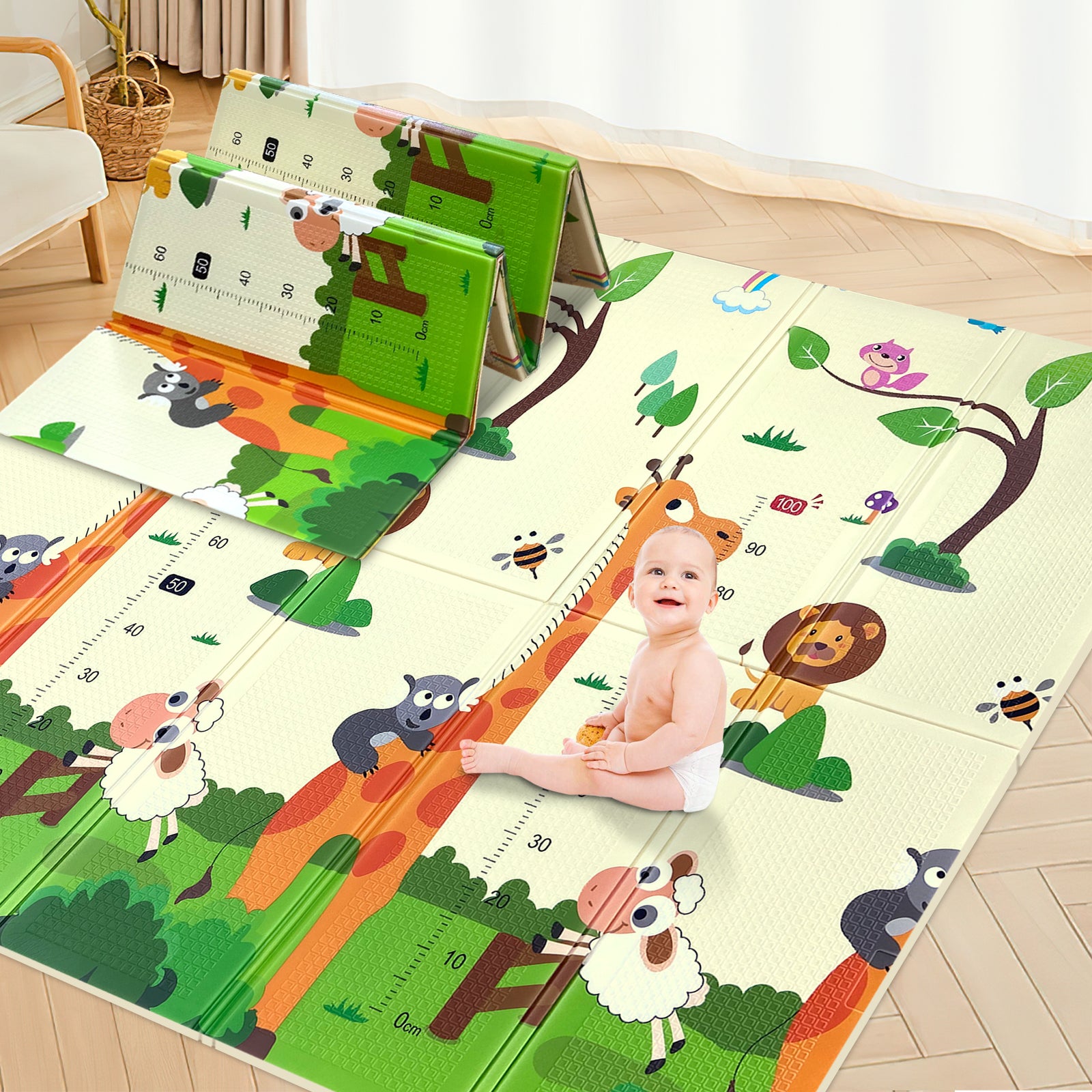Animals&Jungle Baby playmat, Large XPE Waterproof Foam Foldable
